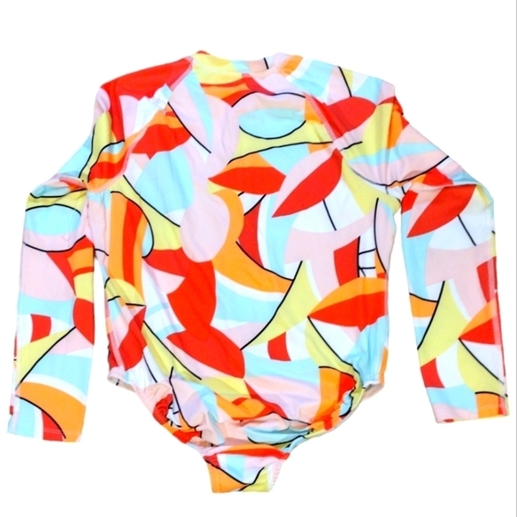 WONDER Nation Girls Zip Rashguard Swimsuit NWOT - Picture 2 of 4